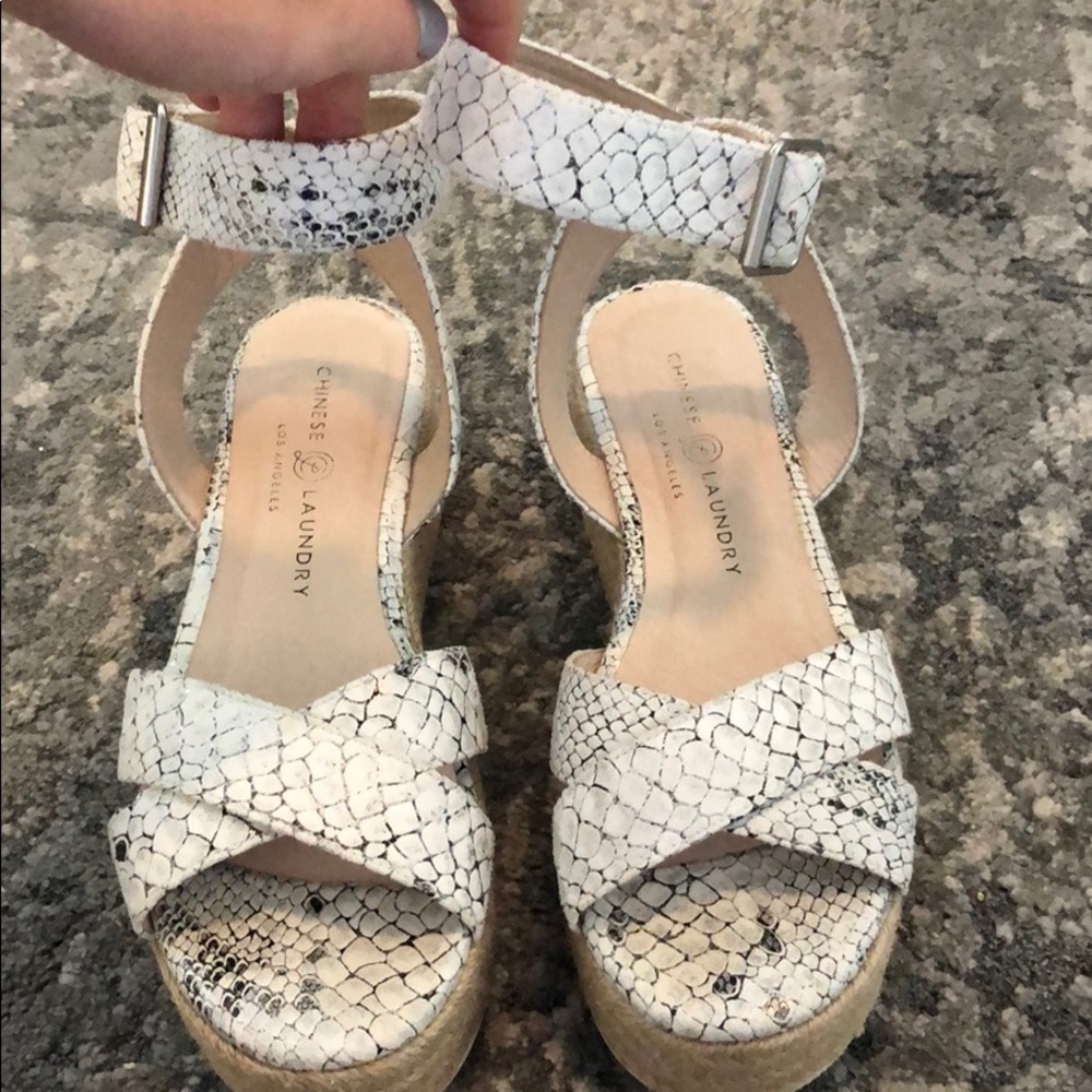Snakeskin platform espadrilles!